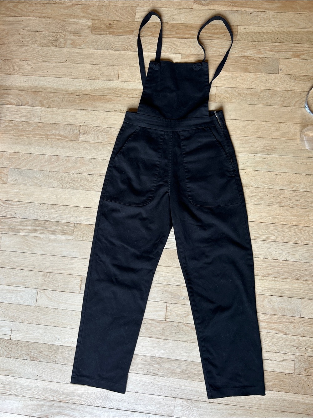 Loup Black Cotton Bib Jumpsuit Overalls